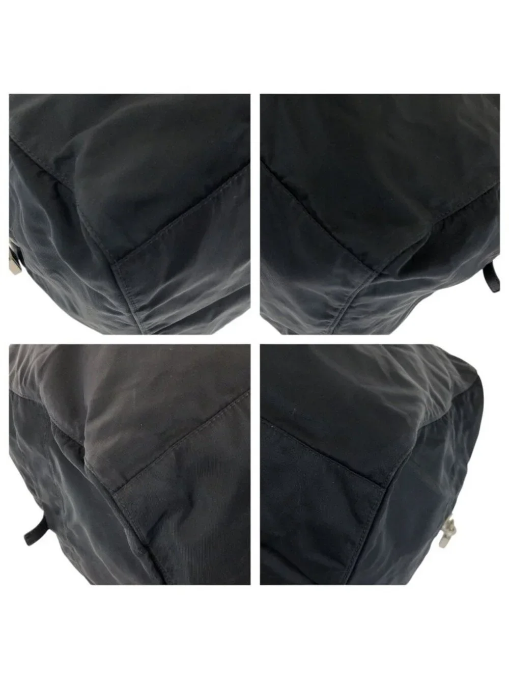 Prada Tessuto Black Silver Nylon Boston